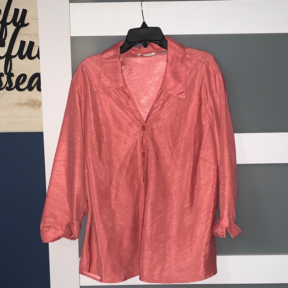 Selene Sport Shimmering Coral Blouse